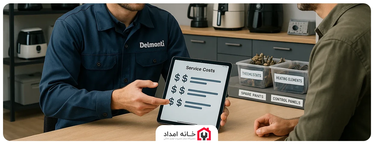هزینه خدمات لوازم خانگی دلمونتی در نمایندگی تعمیرات