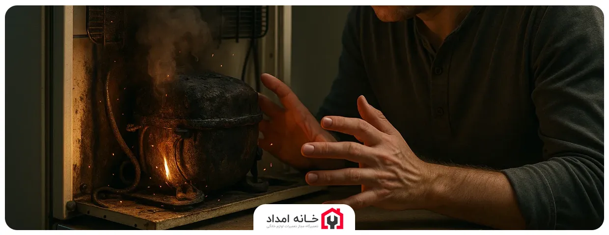 6 حالت مشابه به سوختگی موتور یخچال