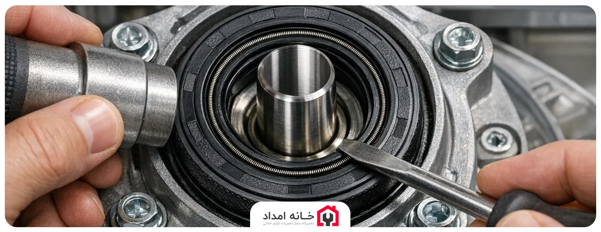 تعویض کاسه نمد لباسشویی دوقلو