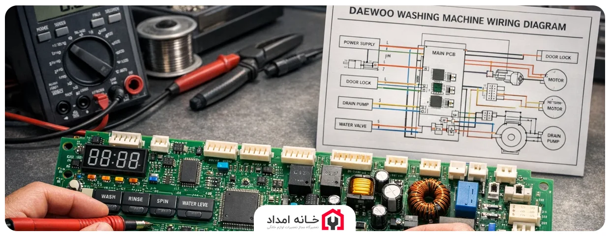  نقشه برد لباسشویی دوو